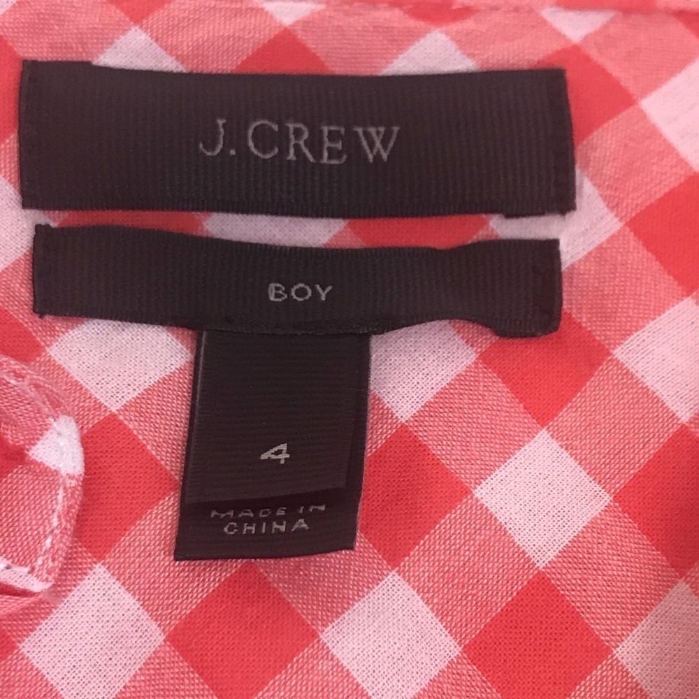 J Crew Classic-fit boy shirt in crinkle gingham 4 - Picture 6 of 9